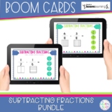 Subtracting Fractions BOOM Card Bundle | Digital Math Activity