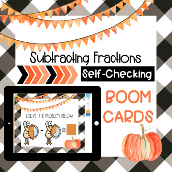 Preview of Subtracting Fractions BOOM Cards