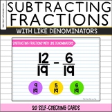 Subtracting Fractions With Like Denominators BOOM™ Cards |