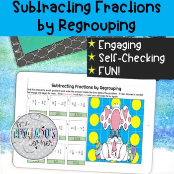 Preview of Subtracting Fractions by Regrouping