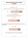 Subtracting Fractions from Whole Numbers