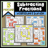 Subtracting Fractions with Regrouping Worksheet Bundle 