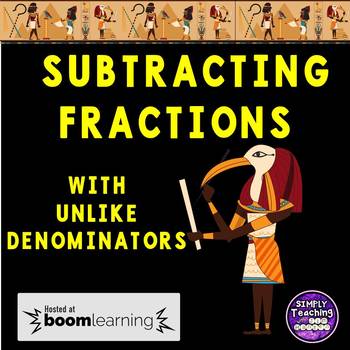 Preview of Math Module 3 Lesson 5 Subtracting Fractions Digital Boom Cards