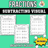 Subtracting Fractions with Visual Models Worksheets