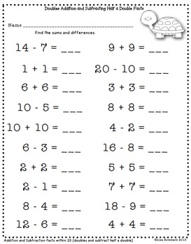 Subtracting Half a Double SmartBoard Lesson by Lisa Rombach | TpT