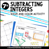 Subtracting Integers Activity | Subtracting Positive & Neg