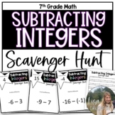 Subtracting Integers Scavenger Hunt for 7th Grade Math