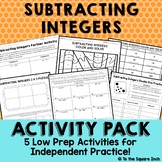 Subtracting Integers Activities - Low Prep Games, Puzzles,