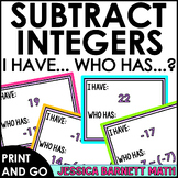 Subtracting Integers Activity I Have Who Has Whole Group