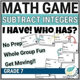 Subtracting Integers Activity - Mental Math Fluency Game -