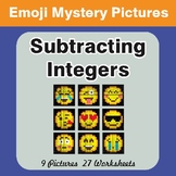 Subtracting Integers Color-By-Number EMOJI Mystery Pictures