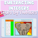Subtracting Integers | Color by Number | TEKS 6.3D