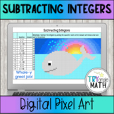 Subtracting Integers Digital Activity Pixel Art - Whale