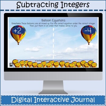Preview of Subtracting Positive & Negative Numbers Digital Notebook