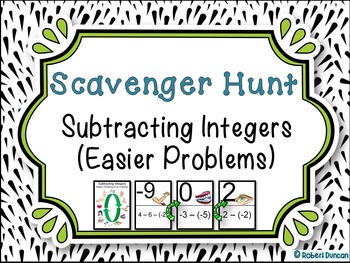 Preview of Subtracting Integers Scavenger Hunt - Easier problems