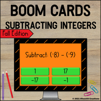 Preview of Subtracting Integers - Fall Season