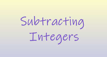 Preview of Subtracting Integers Flipchart