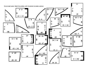 Preview of Subtracting Integers Magic Football