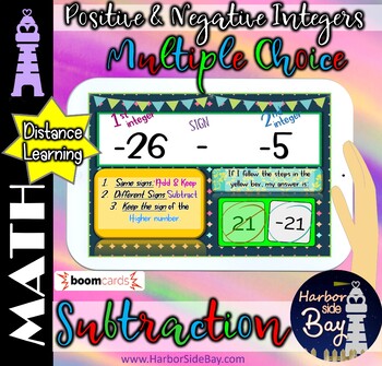 Preview of Subtracting Integers Positive and Negative Numbers