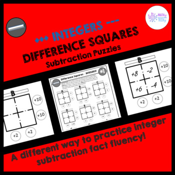 Preview of Subtracting Integers Puzzles - Difference Squares Rational Numbers