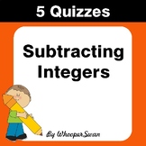 Subtracting Integers Quiz - Test - Assessment - Worksheets
