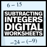 Subtracting Integers Self Grading Worksheets or Quizzes - 
