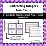 Subtracting Integers Task Cards - 7.NS.1