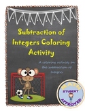 Subtracting Integers Coloring Activity