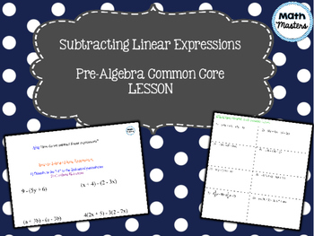 Preview of Subtracting Linear Expressions