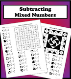 Subtracting Mixed Numbers Color Worksheet