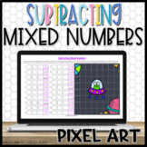 Subtracting Mixed Numbers Mystery Picture Pixel Art