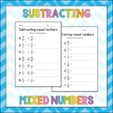 Subtracting Mixed Numbers with Like Denominators - Fractio