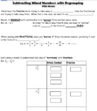 Subtracting Mixed Numbers with REGROUPING - Guided Notes