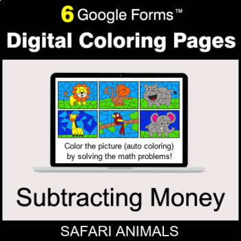 Preview of Subtracting Money - Digital Coloring Pages | Google Forms