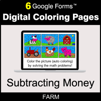 Preview of Subtracting Money - Digital Coloring Pages | Google Forms
