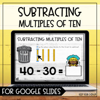Preview of Subtracting Multiples of Ten for Google Slides- Distance Learning