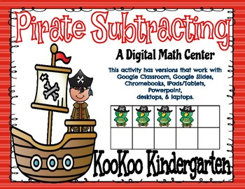 Preview of Subtracting Pirates-A Digital Math Center (Google Classroom & Distance Learning)
