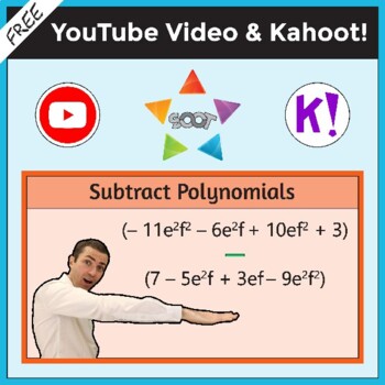 Preview of Subtracting Polynomials. Video & Kahoot!