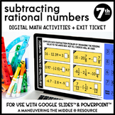 Subtracting Rational Numbers Digital Math Activity | Googl