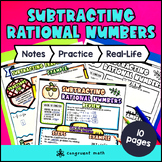 Subtracting Rational Numbers Guided Notes & Doodles | Frac