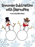 Subtracting Snowman: Regrouping 2-Digit and 3-Digit Numbers