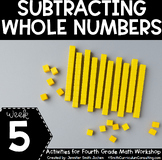 Subtracting Whole Numbers - 4th Grade Math Workshop Math Station