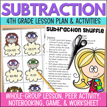 Preview of Subtraction with Regrouping Anchor Chart, Game, Practice and Review Activities