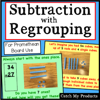 Preview of Subtraction With Regrouping for the PROMETHEAN Board