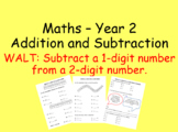 Subtracting a 1-digit number from a 2-digit number