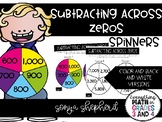 Subtracting across Zeros Spinners and Gameboard