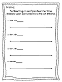 Subtracting by 10's and 1's on an Open Number Line within 100.