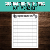 Subtracting by 2s Math Worksheet for Twos Day on February 