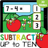 Subtracting up to 10 Worms Kindergarten Math Google Slides