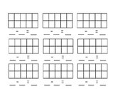 Subtracting with Ten Frames Blank Template